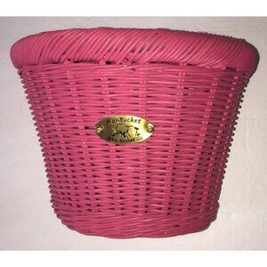 Nantucket Bicycle Co. Magenta Pink Bike D-Shape Wicker Bicycle Basket